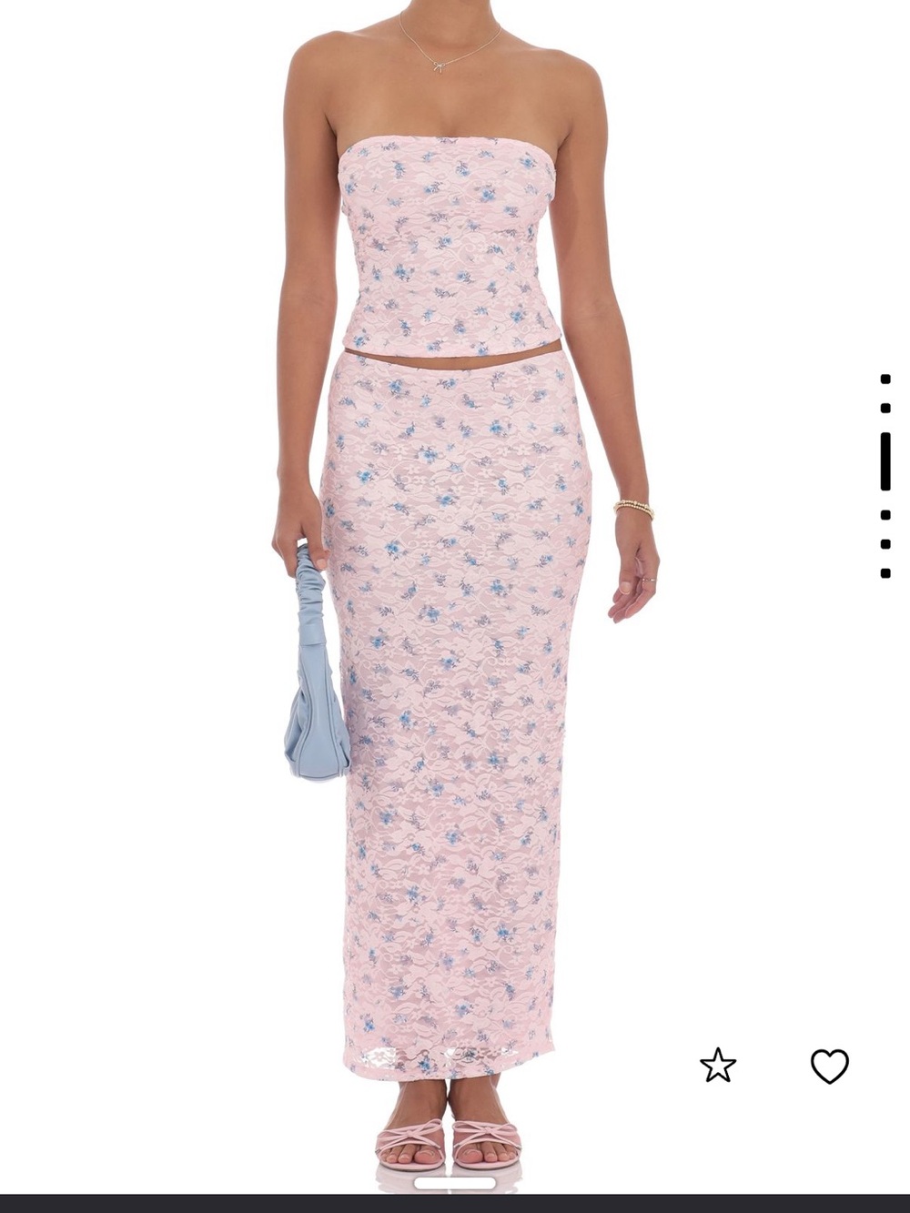 Lucy in the Sky strapless floral two piece set size XS with tags